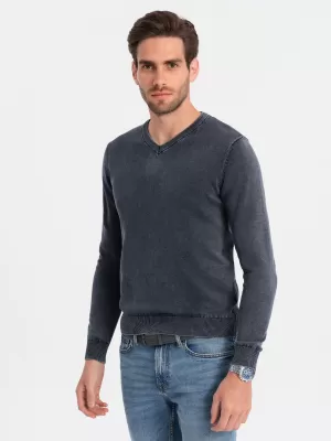 Pulover pentru bărbați OMBRE OM-SWOS-0108 ALBASTRU MARIN