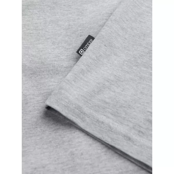  Tricou pentru bărbați cu mânecă lungă OMBRE OM-LSBL-0108 MELANGE GRI 