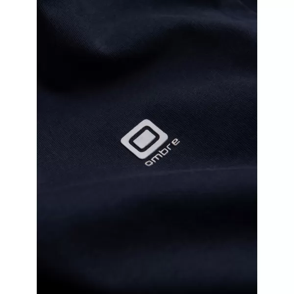  Tricou pentru bărbați cu mânecă lungă OMBRE OM-LSCL-0110 ALBASTRU MARIN 