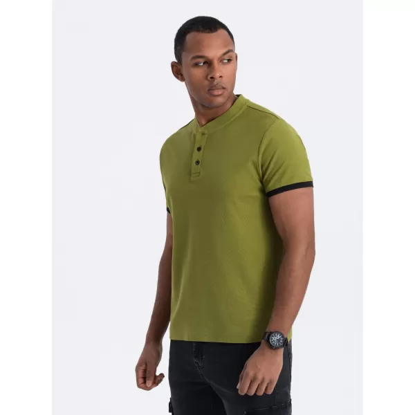  Mens t -thirt cu guler OMBRE OM-TSCT-0156 MĂSLIN 