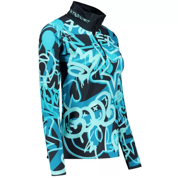  Premium cu hanoracte termo funcțional pentru femei ALTISPORT VOJ/ALW054TER03 NEGRU -BLUE 