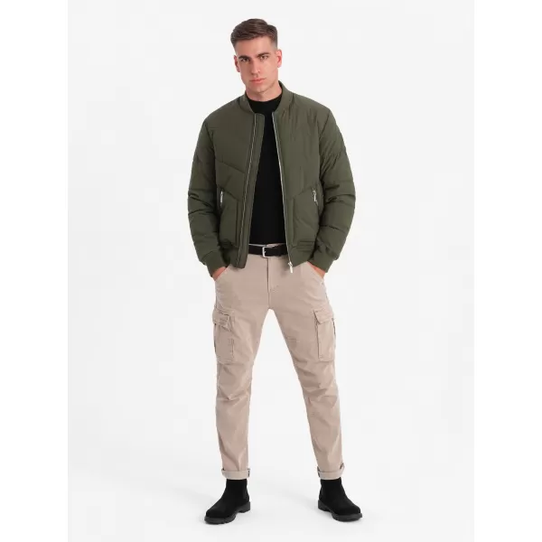  Sacou OMBRE OM-JALP-0143 VERDE MĂSLIN ÎNCHIS 