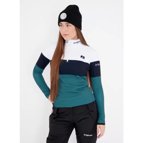  Premium cu hanoracte termo funcțional pentru femei ALTISPORT VOJ/ALW051TER03 ALB -GREEN 