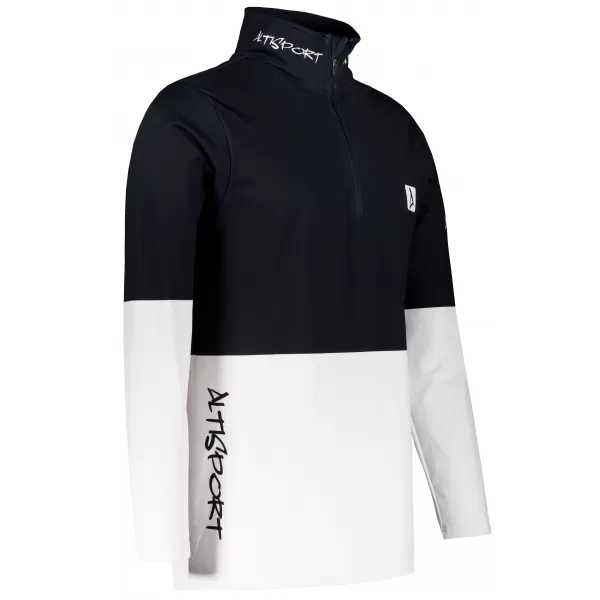  Premium cu hanorac termo funcțional pentru bărbați ALTISPORT VOJ/ALM051TER03 ALB -NEGRU 