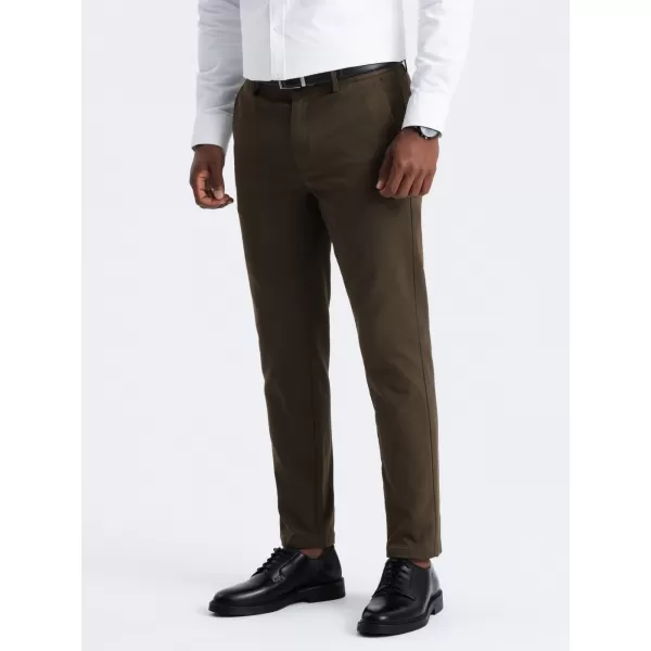  Pantaloni OMBRE OM-PACP-0190 VERDE MĂSLIN ÎNCHIS 