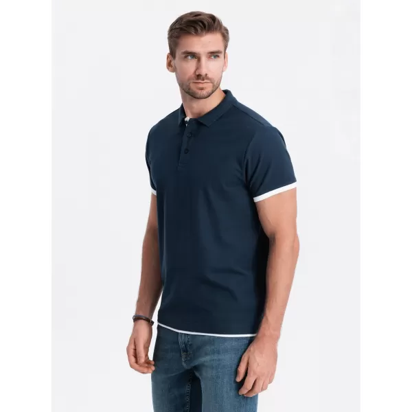  Cămaşă OMBRE OM-POSS-0113 ALBASTRU MARIN 