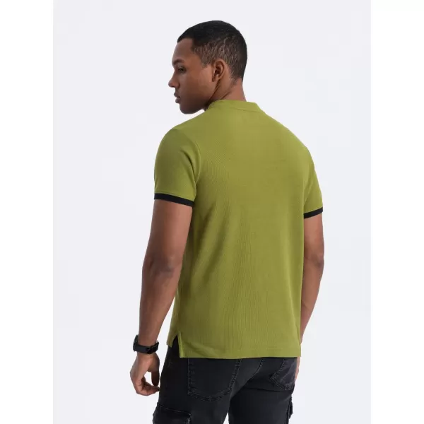 Mens t -thirt cu guler OMBRE OM-TSCT-0156 MĂSLIN 