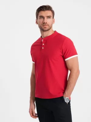 Mens t -thirt cu guler OMBRE OM-TSCT-0156 ROŞU
