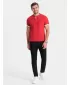 Mens t -thirt cu guler OMBRE OM-TSCT-0156 ROŞU