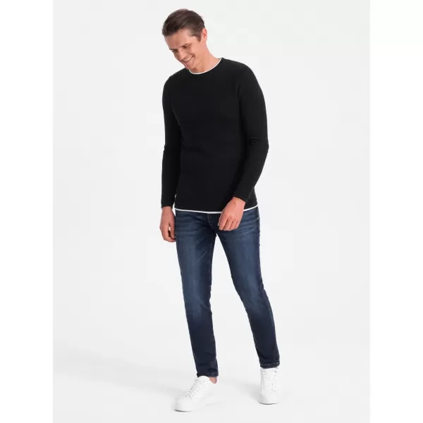  Pulover pentru bărbați OMBRE OM-SWSW-0103 NEGRU 