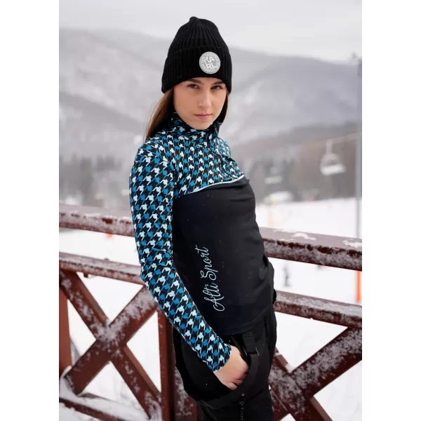  Premium cu hanoracte termo funcțional pentru femei ALTISPORT VOJ/ALW048TER03 NEGRU -BLUE 