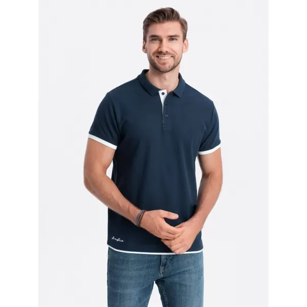  Cămaşă OMBRE OM-POSS-0113 ALBASTRU MARIN 