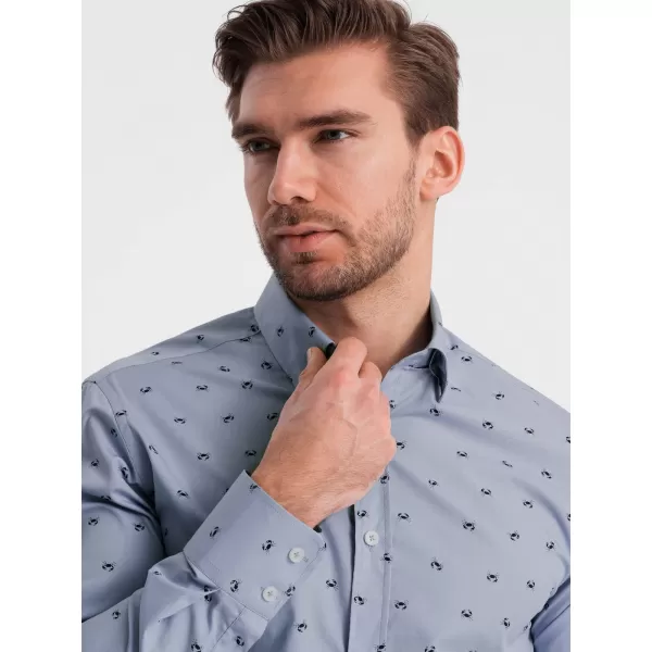 Cămaşă OMBRE OM-SHCS-0156 ALBASTRU DESCHIS 