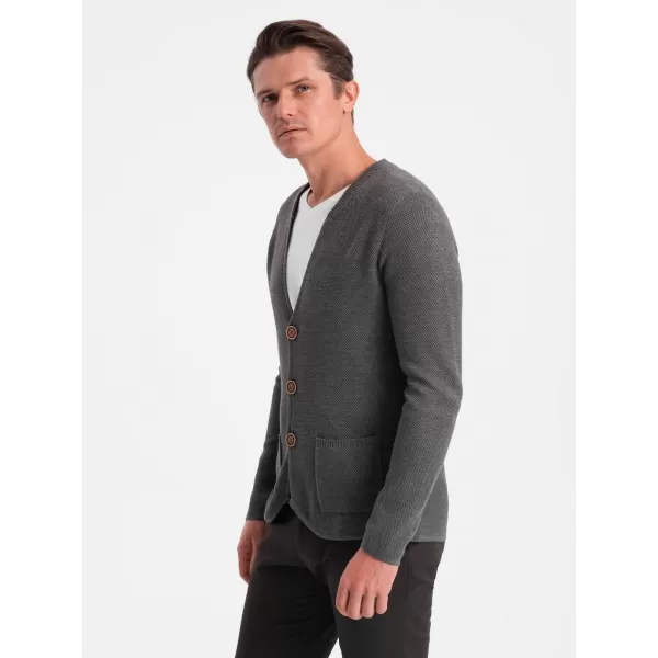  Pulover pentru bărbați OMBRE OM-SWCD-0109 GRAFIT MELANGE 