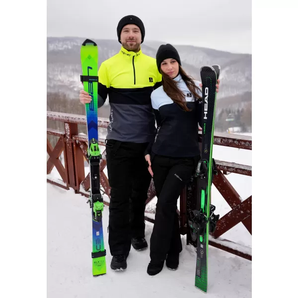  Premium cu hanorac termo funcțional pentru bărbați ALTISPORT VOJ/ALM051TER03 NEON GALBEN/GRI 