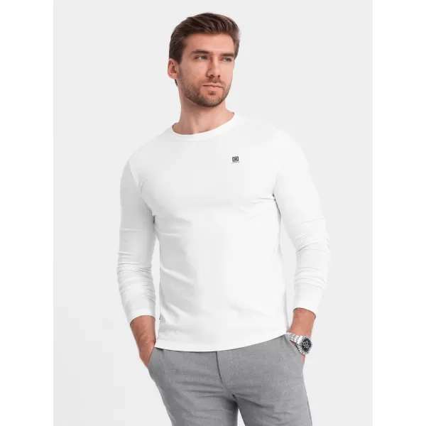  Tricou pentru bărbați cu mânecă lungă OMBRE OM-LSCL-0102 ALB 