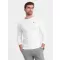 Tricou pentru bărbați cu mânecă lungă OMBRE OM-LSCL-0102 ALB