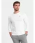 Tricou pentru bărbați cu mânecă lungă OMBRE OM-LSCL-0102 ALB