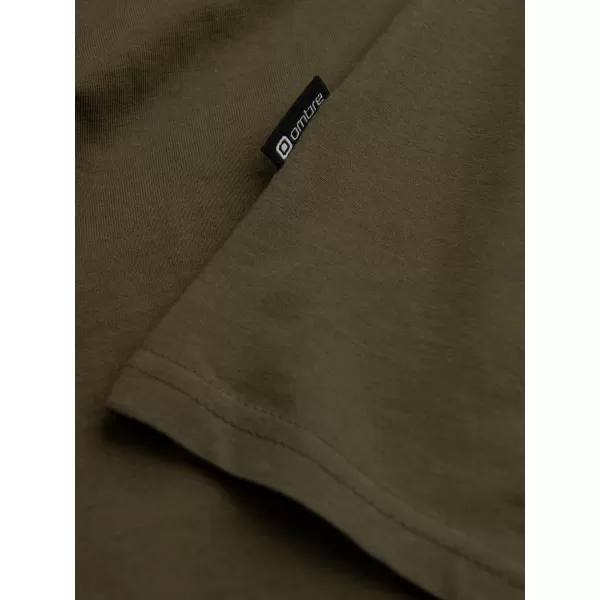  Tricou pentru bărbați cu mânecă lungă OMBRE OM-LSBL-0106 MĂSLIN ÎNTUNECAT 