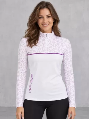 Premium cu hanoracte termo funcțional pentru femei ALTISPORT VOJ/ALW053TER03 ALB/VIOLET