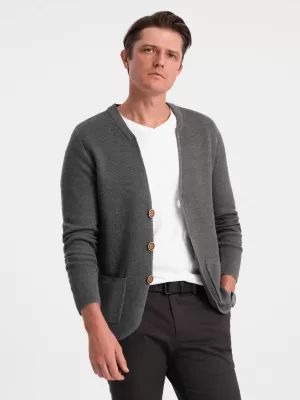 Pulover pentru bărbați OMBRE OM-SWCD-0109 GRAFIT MELANGE