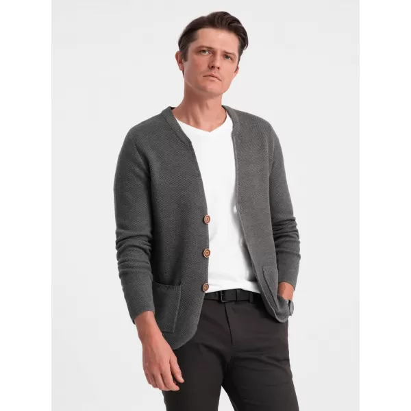  Pulover pentru bărbați OMBRE OM-SWCD-0109 GRAFIT MELANGE 
