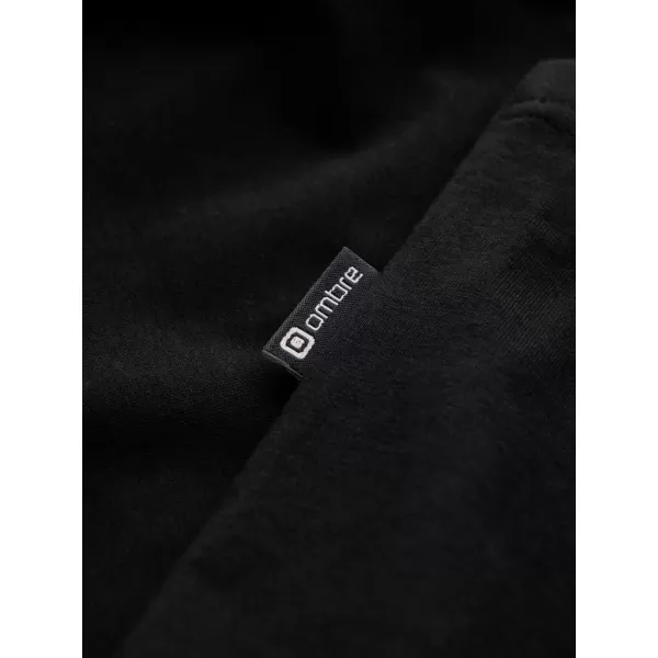  Tricou pentru bărbați cu mâneci lungi OMBRE OM-LSCL-0102 NEGRU 