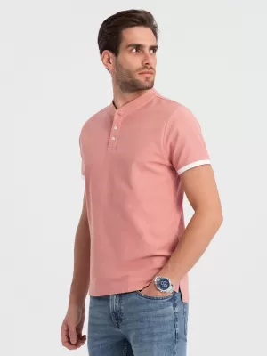 Mens t -thirt cu guler OMBRE OM-TSCT-0156 ROZ