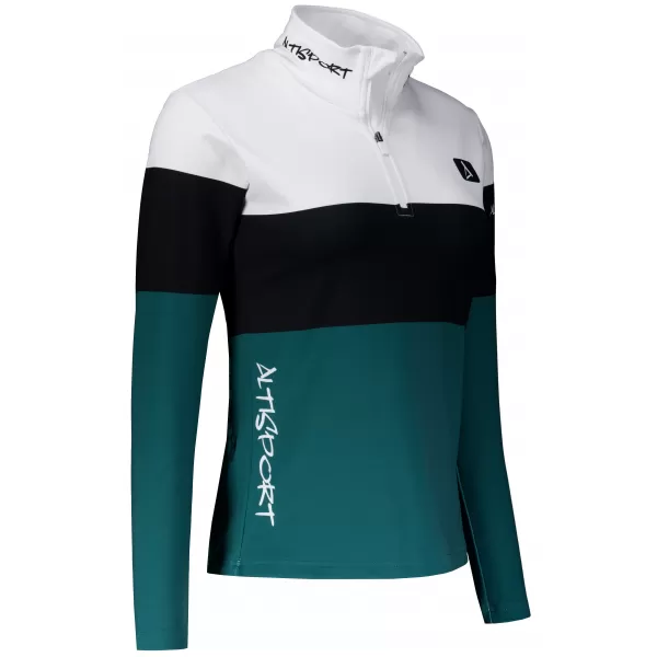 Premium cu hanoracte termo funcțional pentru femei ALTISPORT VOJ/ALW051TER03 ALB -GREEN 
