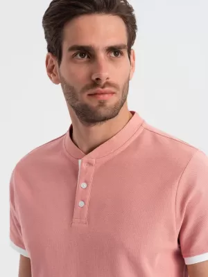 Mens t -thirt cu guler OMBRE OM-TSCT-0156 ROZ