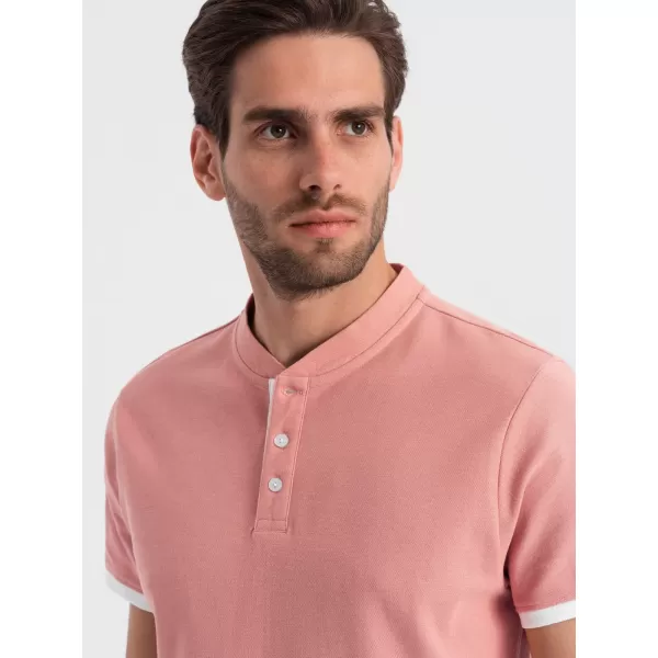 Mens t -thirt cu guler OMBRE OM-TSCT-0156 ROZ 