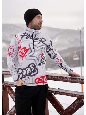 Premium cu hanorac termo funcțional pentru bărbați ALTISPORT VOJ/ALM054TER03 GRI -RED