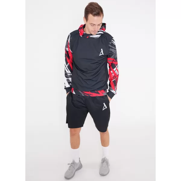  Hanorac funcțional premium pentru bărbați ALTISPORT VOJ/ALM039MI01 NEGRU ȘI ROȘU 