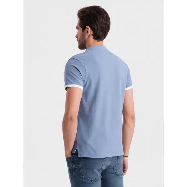  Mens t -thirt cu guler OMBRE OM-TSCT-0156 ALBASTRU 