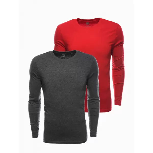  Tricou pentru bărbați cu mânecă lungă OMBRE Z43 MIX 2-PACK GRI 