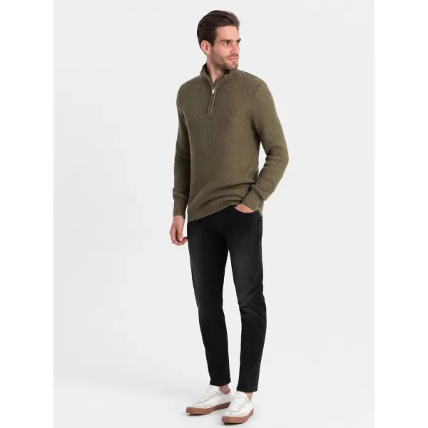  Pulover pentru bărbați OMBRE OM-SWZS-0105 MĂSLIN 