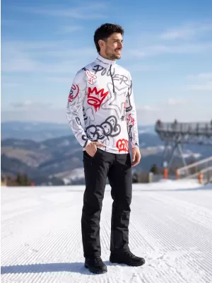 Premium cu hanorac termo funcțional pentru bărbați ALTISPORT VOJ/ALM054TER03 GRI -RED