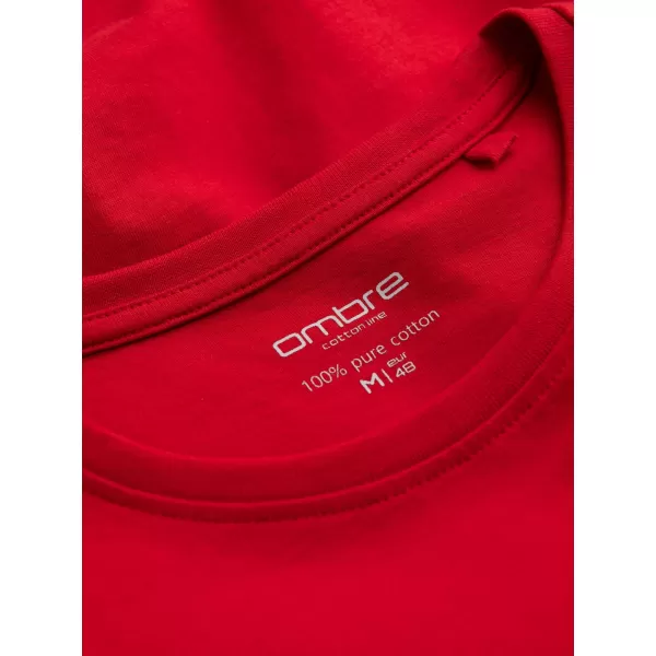  Tricou pentru bărbați cu mâneci lungi OMBRE OM-LSBL-0106 ROŞU 