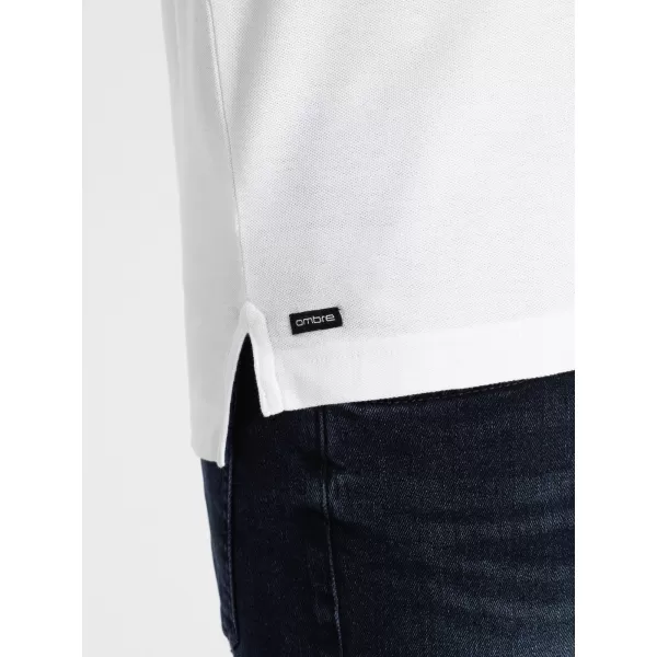  Mens t -thirt cu guler OMBRE OM-TSCT-0156 ALB 