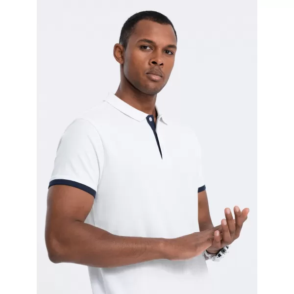  Mens t -thirt cu guler OMBRE OM-POSS-0113 ALB 