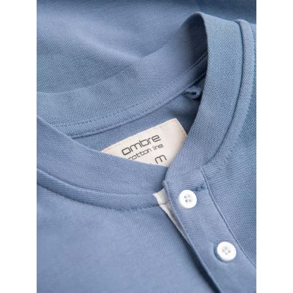  Mens t -thirt cu guler OMBRE OM-TSCT-0156 ALBASTRU 