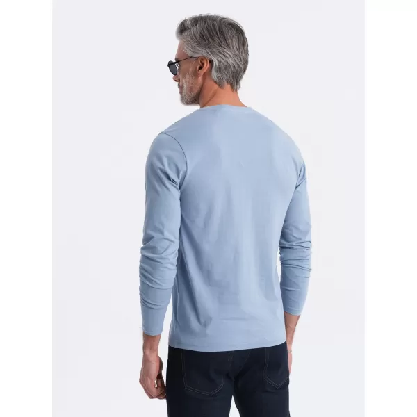  Tricou pentru bărbați cu mânecă lungă OMBRE OM-LSBL-0108 DENIM ALBASTRU 