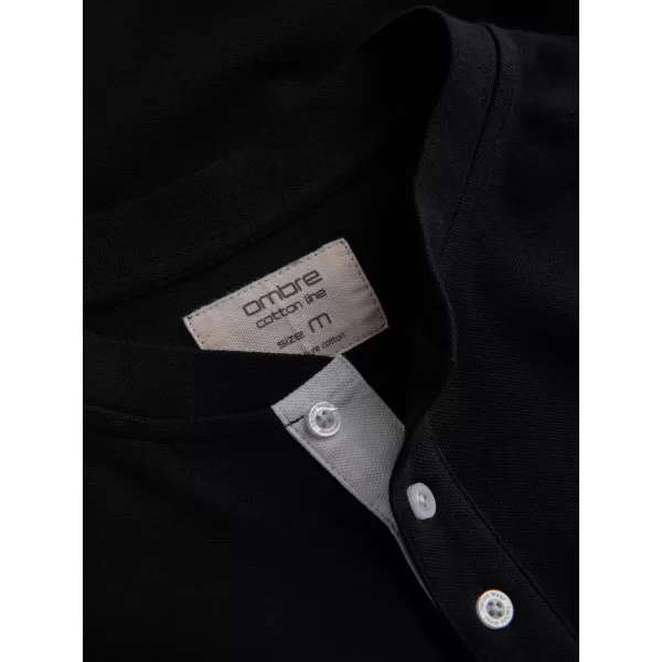  Mens t -thirt cu guler OMBRE OM-TSCT-0156 NEGRU 