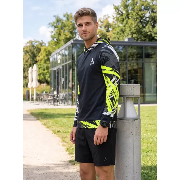  Hanorac funcțional premium pentru bărbați ALTISPORT VOJ/ALM039MI01 NEGRU SI GALBEN 