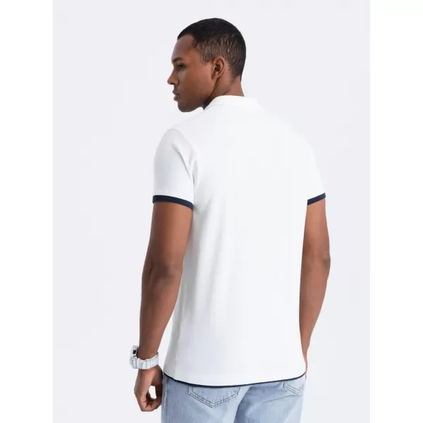  Mens t -thirt cu guler OMBRE OM-POSS-0113 ALB 