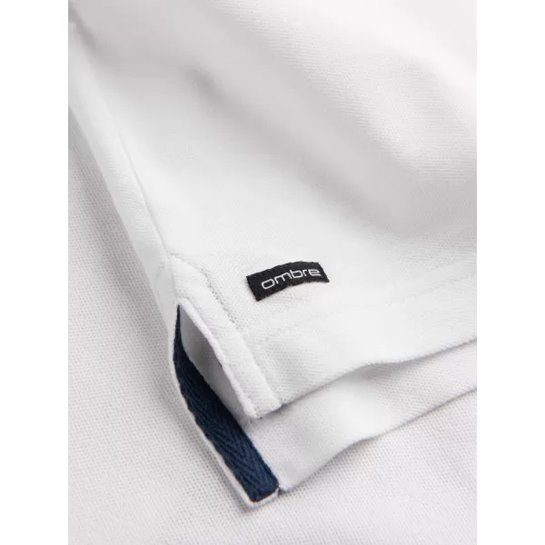 Mens t -thirt cu guler OMBRE OM-TSCT-0156 ALB 