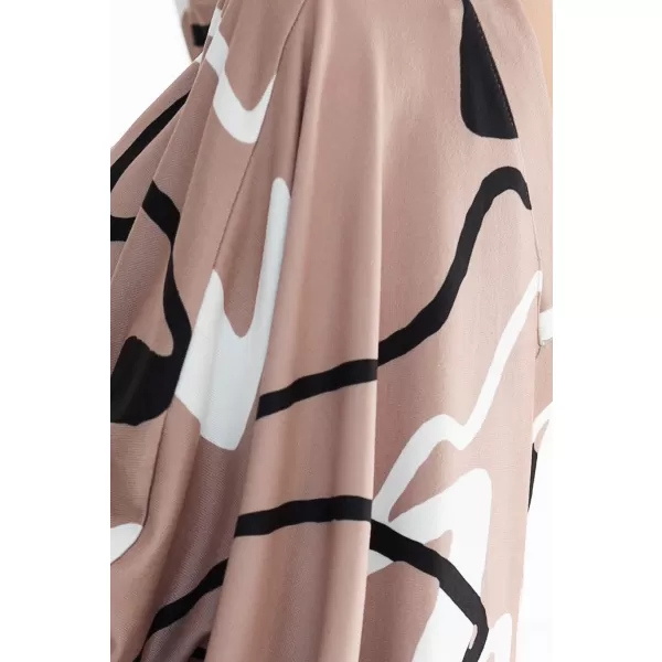  Rochie NUMOCO A402-8 BEJ CU UN MODEL NEGRU 