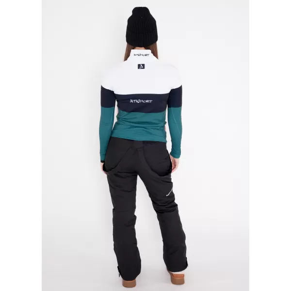  Premium cu hanoracte termo funcțional pentru femei ALTISPORT VOJ/ALW051TER03 ALB -GREEN 