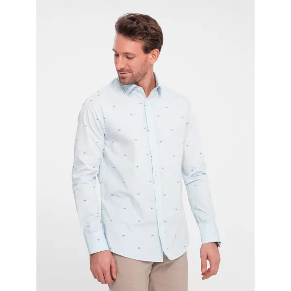  Cămaşă OMBRE OM-SHCS-0156 ALBASTRU 
