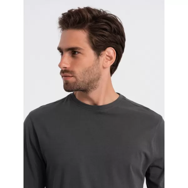  Tricou pentru bărbați cu mânecă lungă OMBRE OM-LSBL-0106 GRAFIT 
